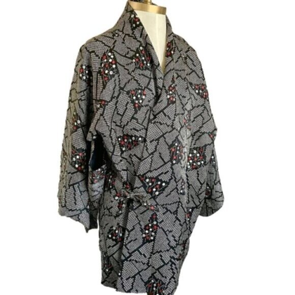 Japanese Wrap Haori Kimono Yukata Robe Top - S/M - Picture 2 of 10